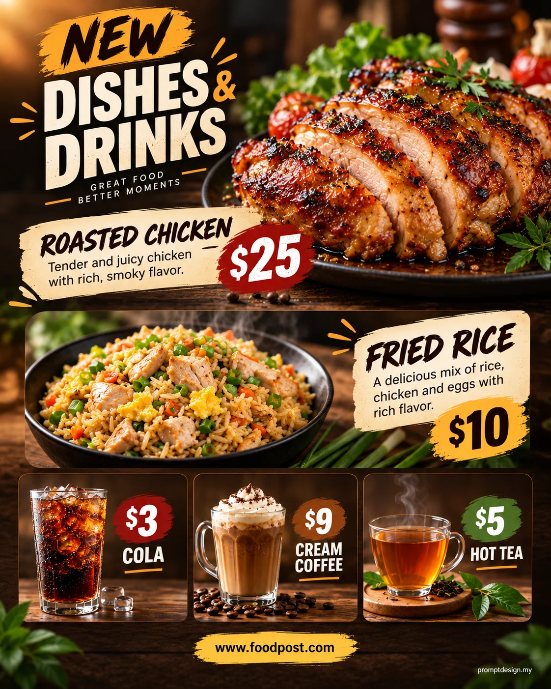 Poster New Dishes & Drinks