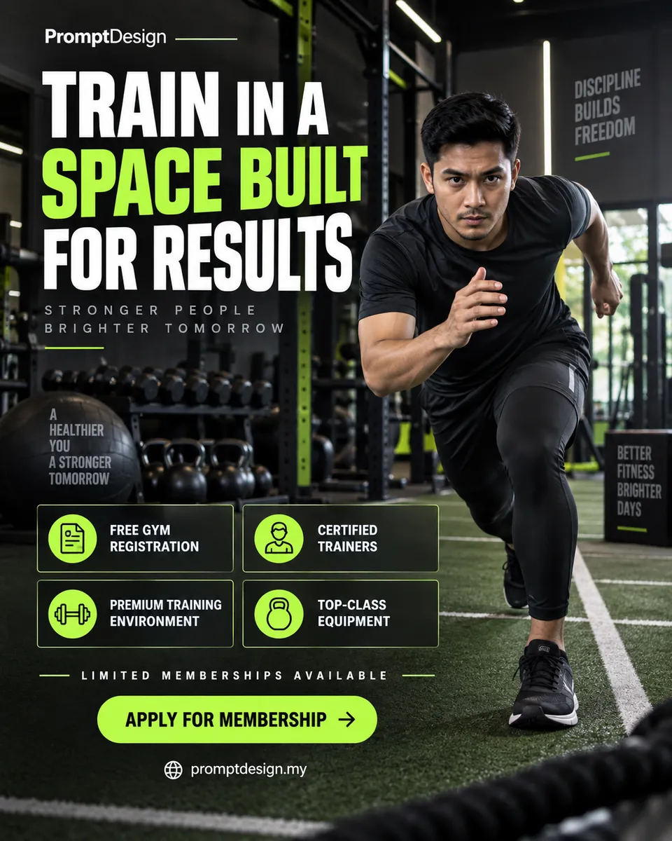 Poster Promosi Keahlian Gym Premium