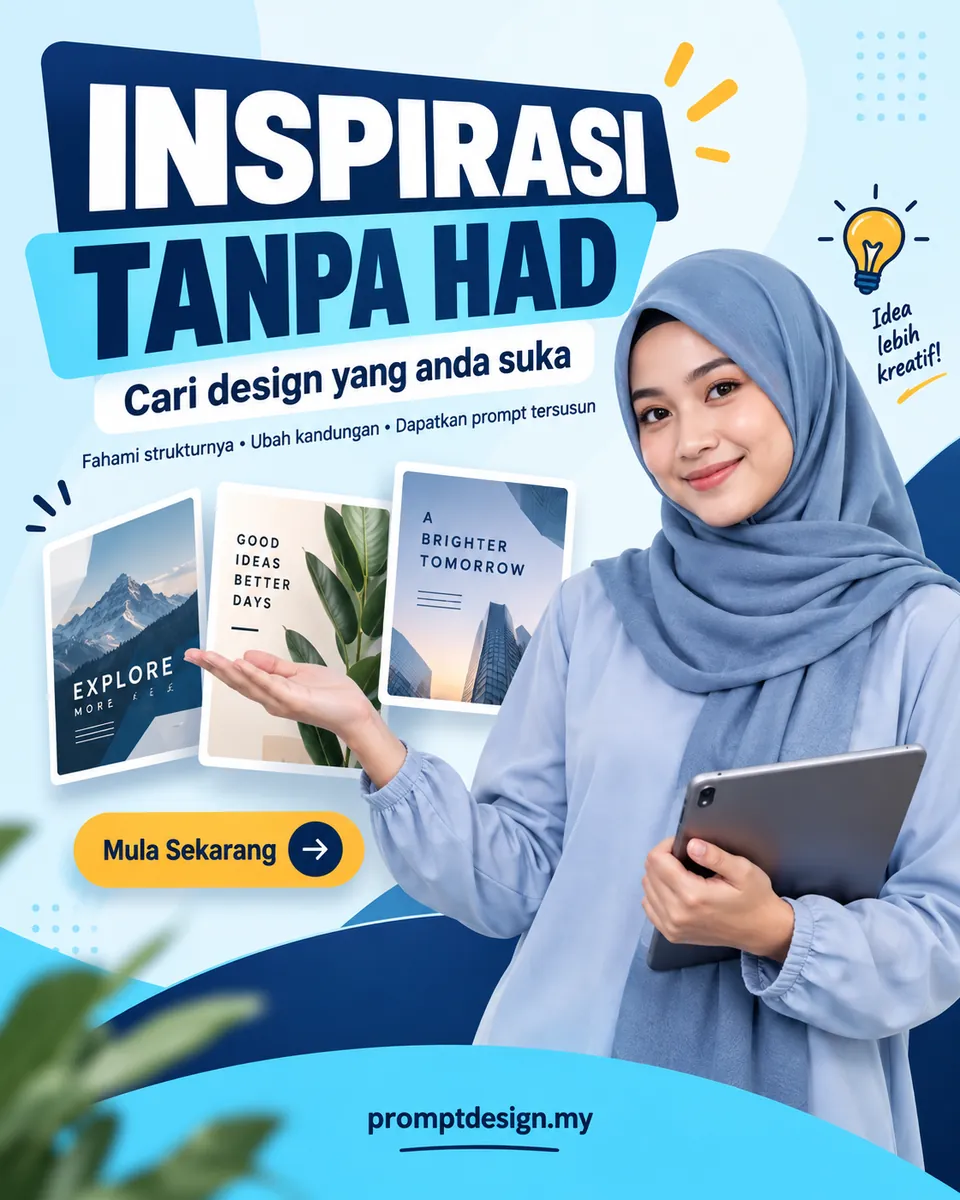 Inspirasi Tanpa Had — Poster Kreatif PromptDesign