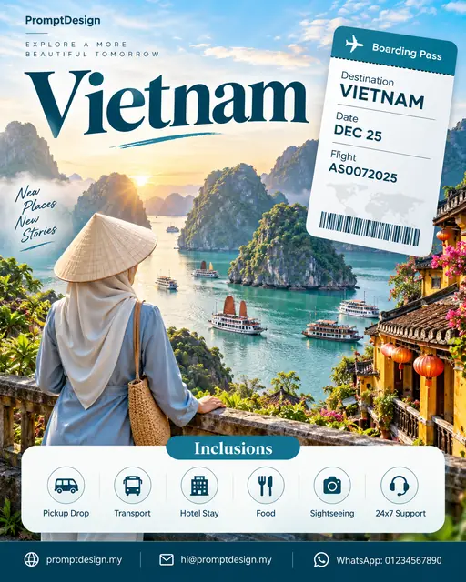 Poster Promosi Pakej Percutian Vietnam