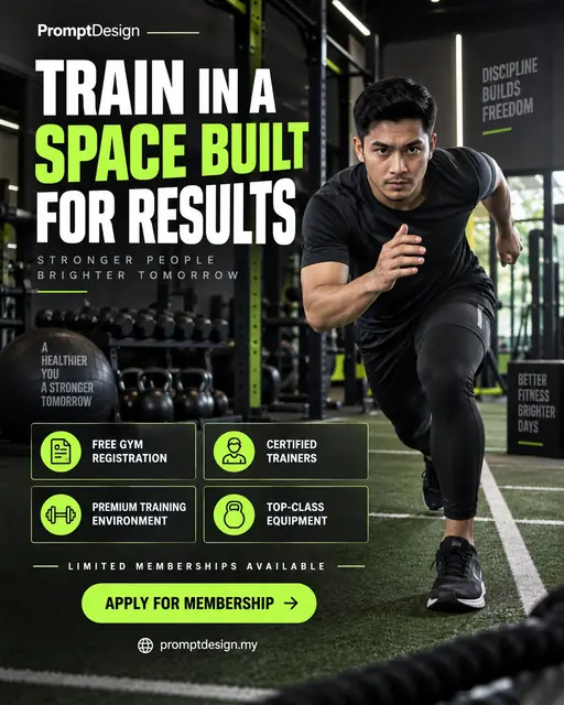 Poster Promosi Keahlian Gym Premium