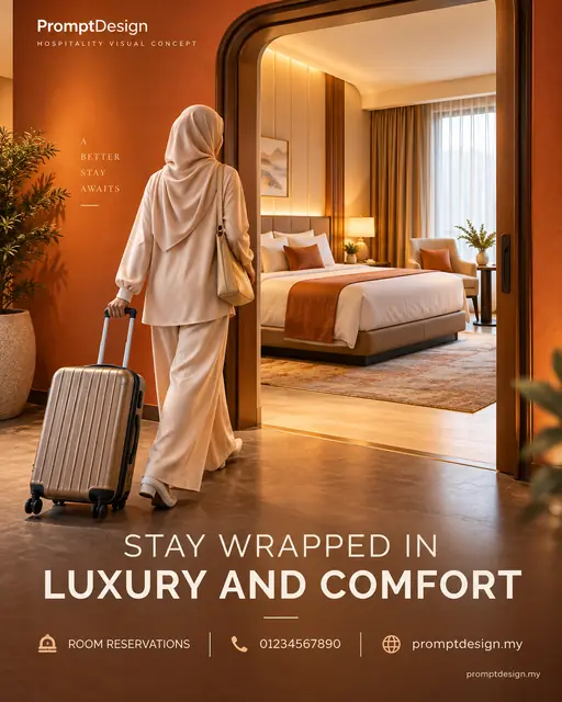 Poster Promosi Hotel — Stay Wrapped in Luxury and Comfort