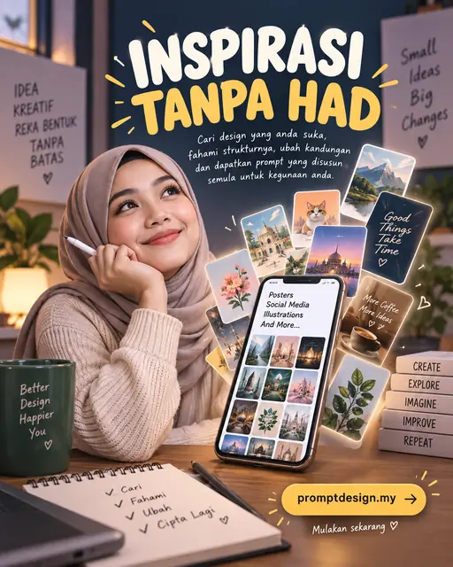 Inspirasi Tanpa Had: Cari Design, Fahami Struktur dan Olah Prompt