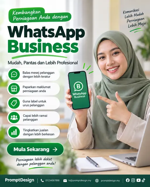 Poster WhatsApp Business untuk Perniagaan
